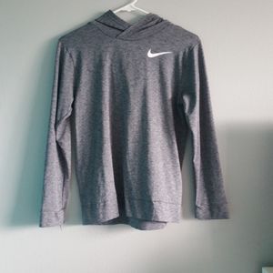 Gray, lightweight Dri-Fit hoodie